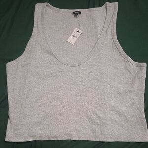 Express Light Gray Ribbed Tank Top
